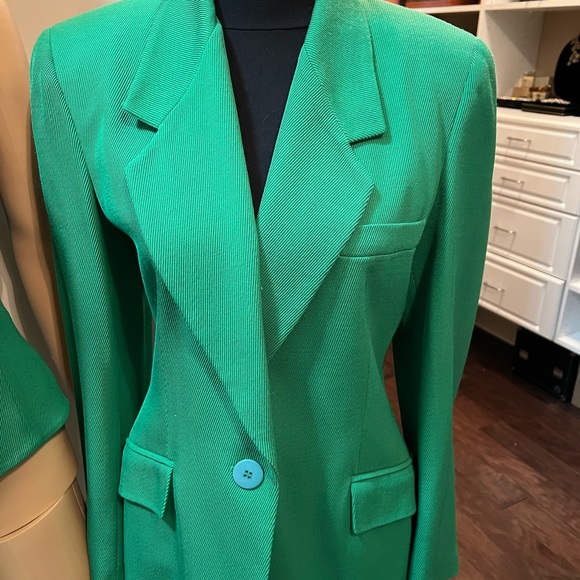 Ellen Tracy Green 2pc single-breasted tailored Blazer and Vest Size10 - Picture 4 of 12